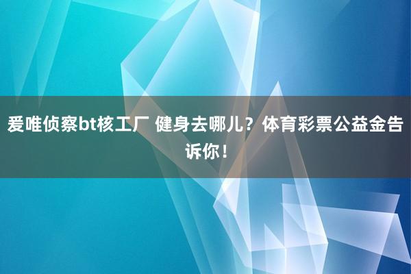 爰唯侦察bt核工厂 健身去哪儿？体育彩票公益金告诉你！