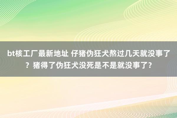 bt核工厂最新地址 仔猪伪狂犬熬过几天就没事了？猪得了伪狂犬没死是不是就没事了？