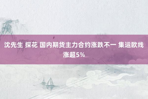 沈先生 探花 国内期货主力合约涨跌不一 集运欧线涨超5%