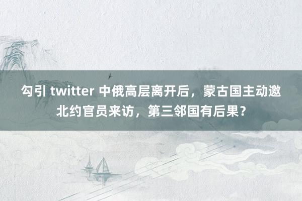 勾引 twitter 中俄高层离开后，蒙古国主动邀北约官员来访，第三邻国有后果？