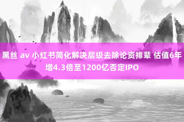 黑丝 av 小红书简化解决层级去除论资排辈 估值6年增4.3倍至1200亿否定IPO