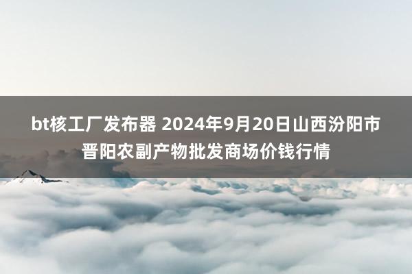 bt核工厂发布器 2024年9月20日山西汾阳市晋阳农副产物批发商场价钱行情