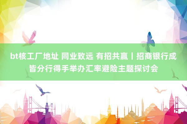 bt核工厂地址 同业致远 有招共赢丨招商银行成皆分行得手举办汇率避险主题探讨会