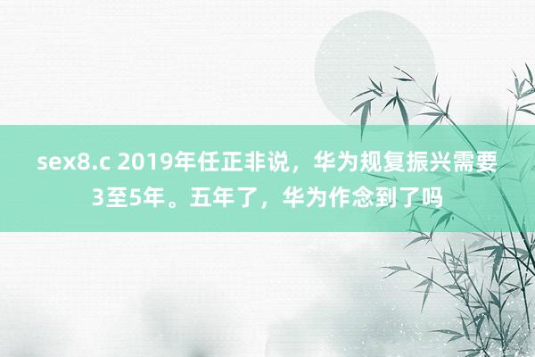 sex8.c 2019年任正非说，华为规复振兴需要3至5年。五年了，华为作念到了吗