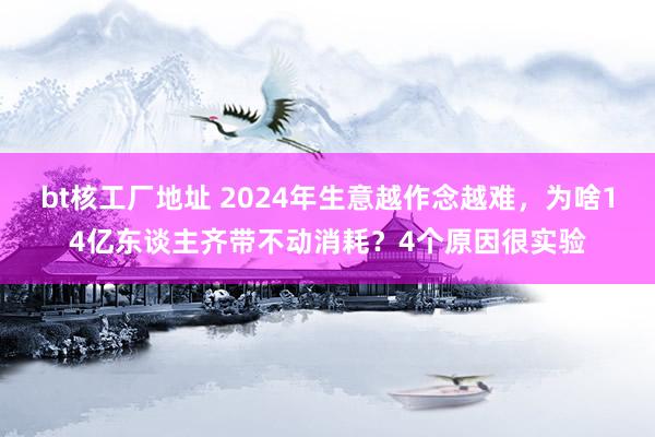 bt核工厂地址 2024年生意越作念越难，为啥14亿东谈主齐带不动消耗？4个原因很实验