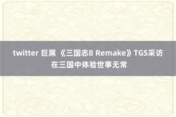 twitter 巨屌 《三国志8 Remake》TGS采访 在三国中体验世事无常