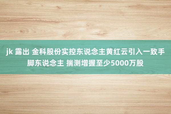 jk 露出 金科股份实控东说念主黄红云引入一致手脚东说念主 揣测增握至少5000万股