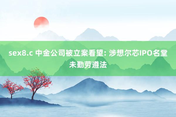 sex8.c 中金公司被立案看望: 涉想尔芯IPO名堂未勤劳遵法