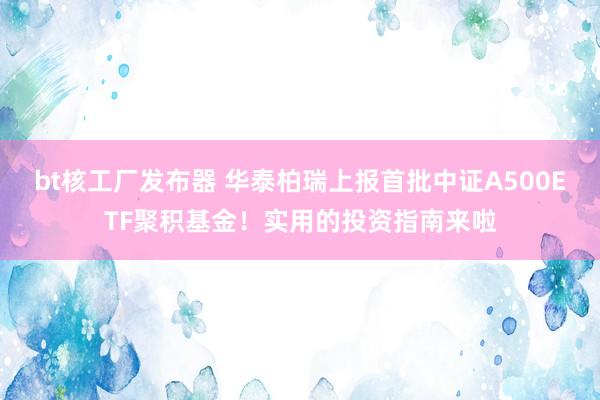 bt核工厂发布器 华泰柏瑞上报首批中证A500ETF聚积基金！实用的投资指南来啦