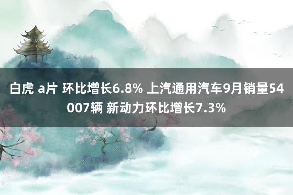 白虎 a片 环比增长6.8% 上汽通用汽车9月销量54007辆 新动力环比增长7.3%