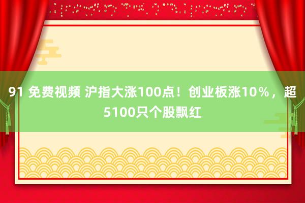 91 免费视频 沪指大涨100点！创业板涨10％，超5100只个股飘红