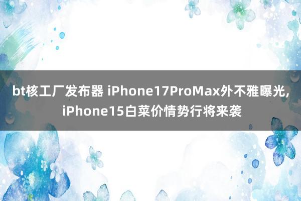 bt核工厂发布器 iPhone17ProMax外不雅曝光， iPhone15白菜价情势行将来袭