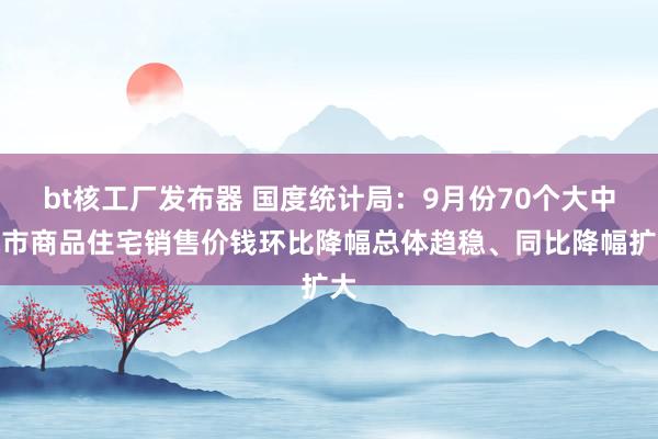 bt核工厂发布器 国度统计局：9月份70个大中城市商品住宅销售价钱环比降幅总体趋稳、同比降幅扩大