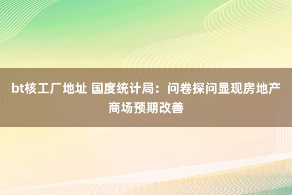 bt核工厂地址 国度统计局：问卷探问显现房地产商场预期改善