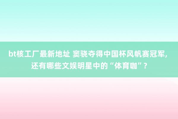 bt核工厂最新地址 窦骁夺得中国杯风帆赛冠军， 还有哪些文娱明星中的“体育咖”?