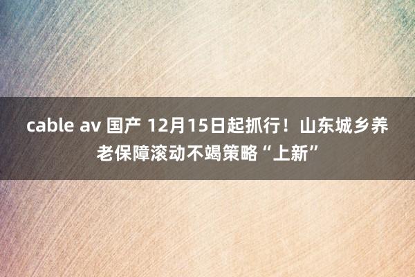 cable av 国产 12月15日起抓行！山东城乡养老保障滚动不竭策略“上新”